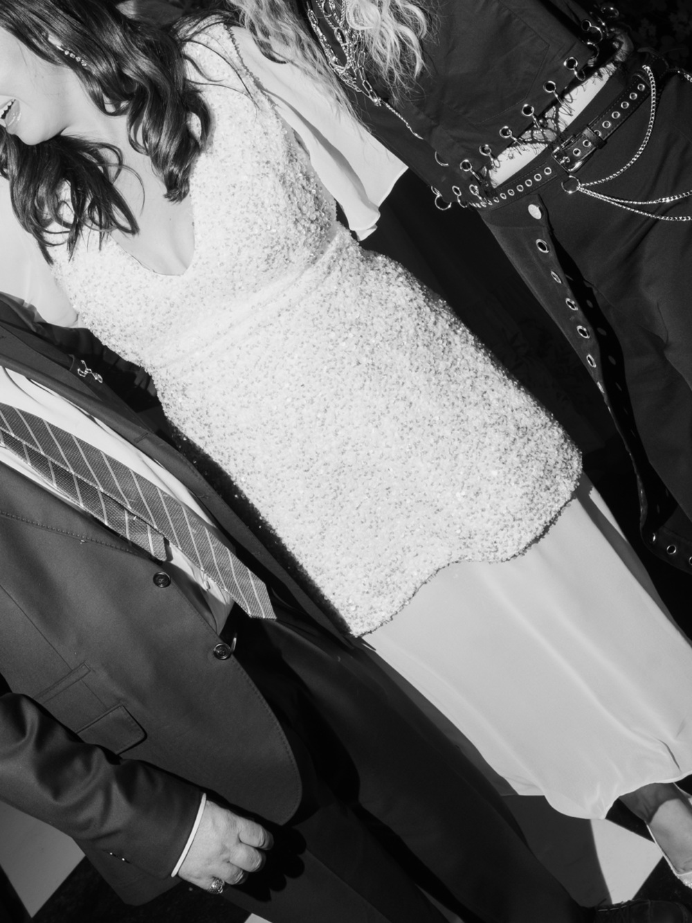 Custom White Sequin Wedding Reception Dress